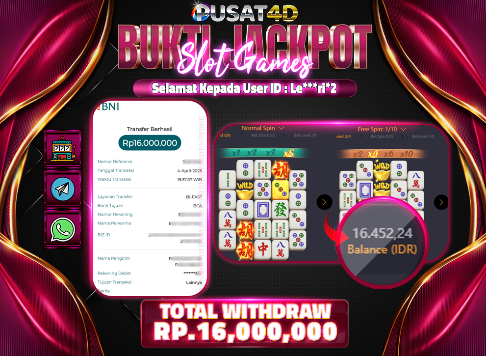 BUKTI KEMENANG16jtAN