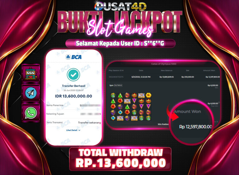 BUKTI KEMENANGAN13jt 25juni