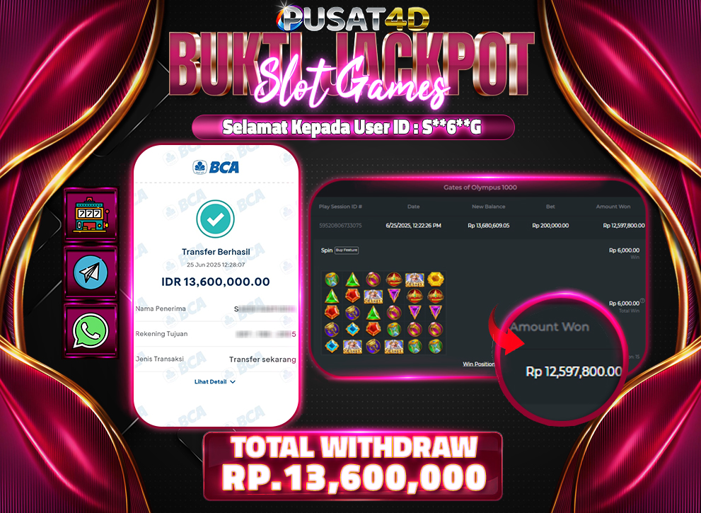 BUKTI KEMENANGAN13jt 25juni