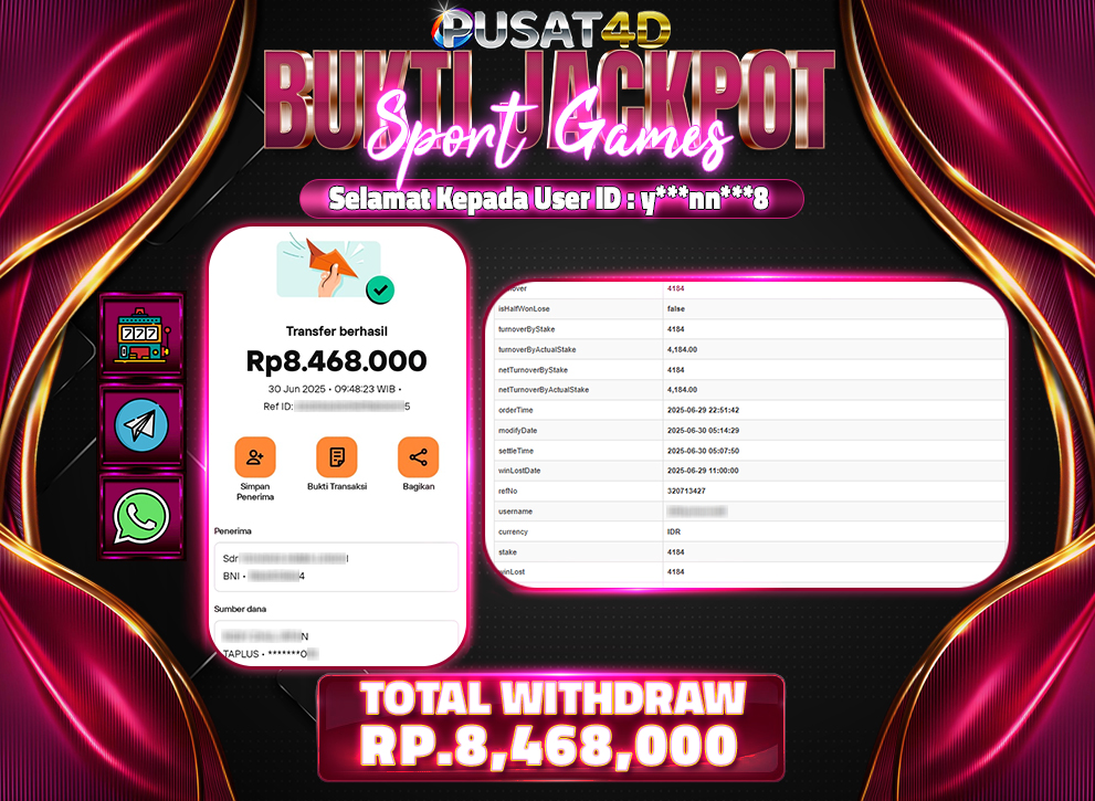 BUKTI KEMENANGAN8jt 30juni