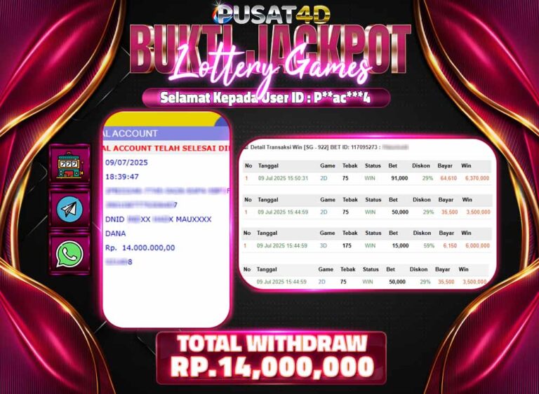 BUKTI KEMENANGAN14jt singapore 09 juli